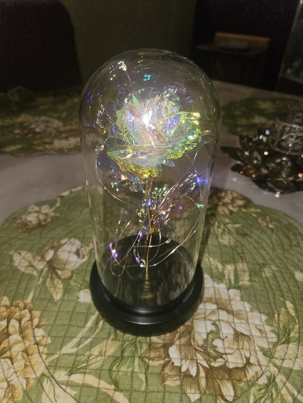 Forever Enchanted ROSE Lights Up Pretty At Night. See Video 8.5" Tall